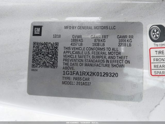 2019 CHEVROLET CAMARO 1G1FA1RX2K0129320 Photo 8