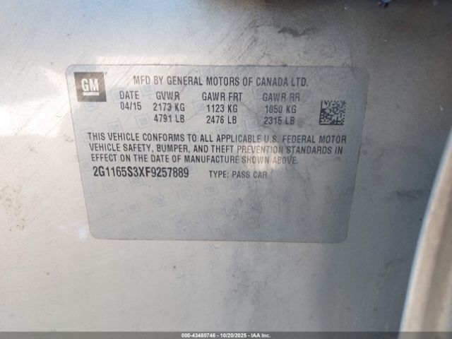 2015 CHEVROLET IMPALA 2G1165S3XF9257889 Photo 8