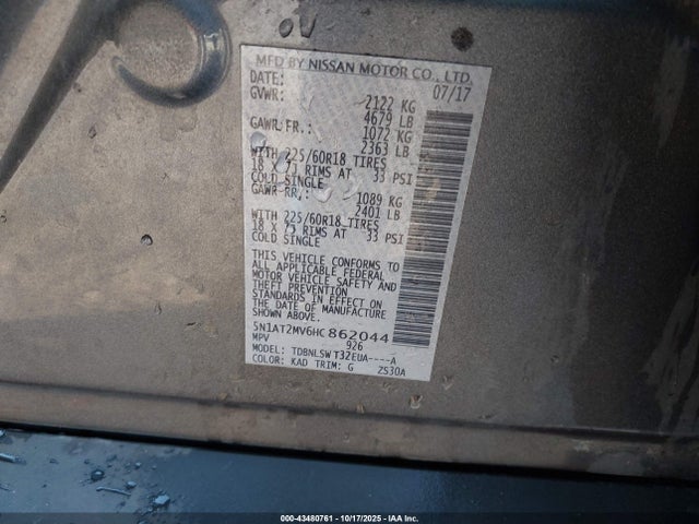 2017 NISSAN ROGUE 5N1AT2MV6HC862044 Photo 8