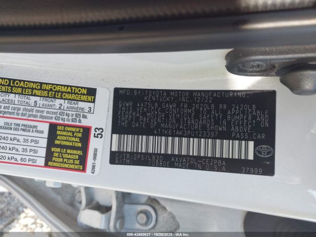 2023 TOYOTA CAMRY 4T1K61AK3PU123397 Photo 8