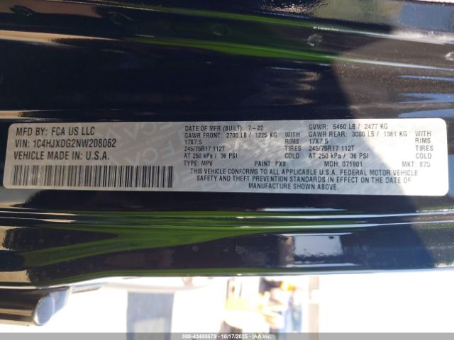 2022 JEEP WRANGLER UNLIMITED 1C4HJXDG2NW208062 Photo 8