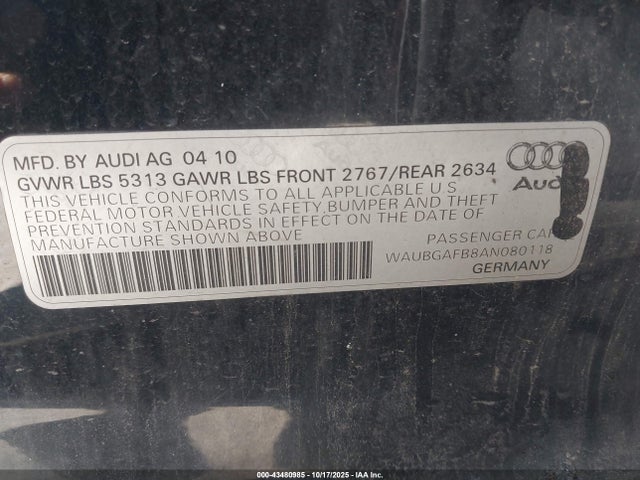 2010 AUDI A6 WAUBGAFB8AN080118 Photo 8