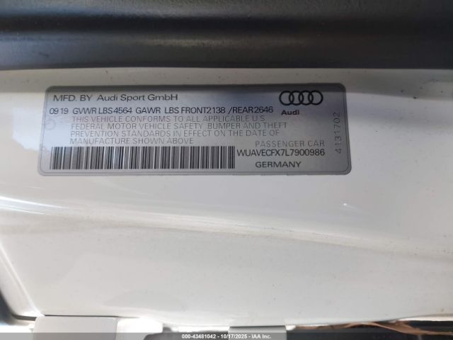 2020 AUDI R8 SPYDER WUAVECFX7L7900986 Photo 8