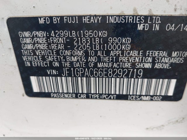 Subaru Impreza 2.0i Premium 2014 JF1GPAC66E8292719 Image 9