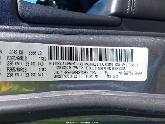 Aukcja sprzedaży 2011 Jeep Grand Cherokee Laredo, vin: 1J4RR4GG9BC671685, numer aukcji: 43481481