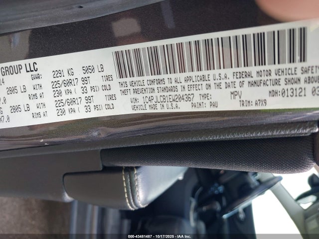 1C4PJLCB1EW204367 Jeep Cherokee Latitude