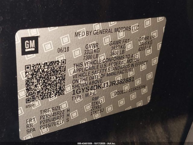 2018 CADILLAC ESCALADE 1GYS4DKJ1JR382881 Photo 8