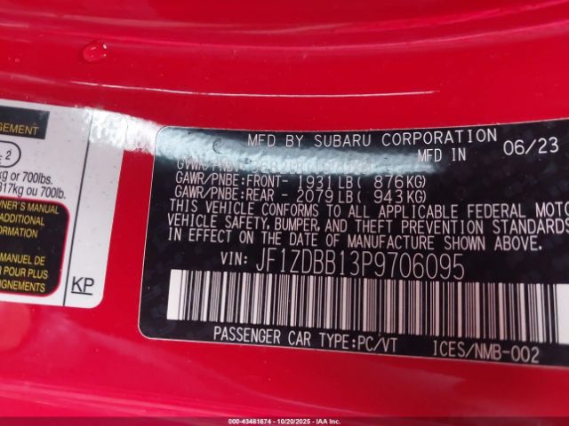 2023 SUBARU BRZ JF1ZDBB13P9706095 Photo 8