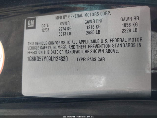 2009 CADILLAC DTS 1G6KD57Y09U134330 Photo 8