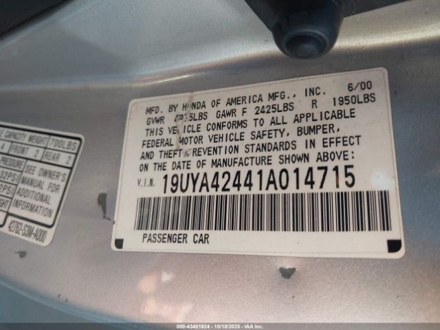 2001 ACURA CL 19UYA42441A014715 Photo 8