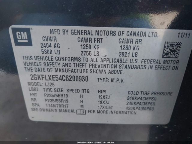 2012 GMC TERRAIN 2GKFLXE54C6200930 Photo 8