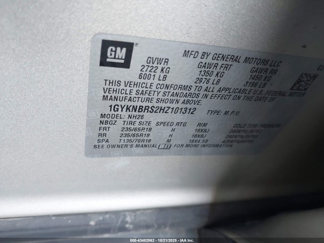 2017 CADILLAC XT5 1GYKNBRS2HZ101312 Photo 8
