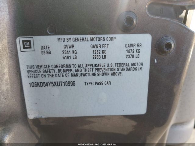 1999 CADILLAC DEVILLE 1G6KD54Y5XU710995 Photo 8