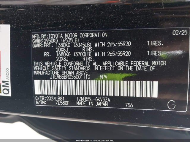 Toyota 4runner Hybrid Platinum 2025 JTEVB5BR0S5001112 Image 9