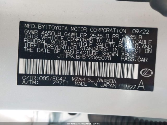 2023 LEXUS UX 250H JTHP9JBH5P2065078 Photo 8