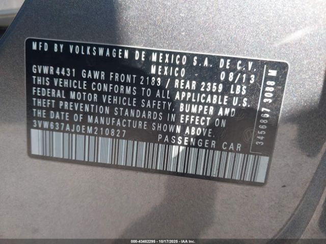 2014 VOLKSWAGEN JETTA HYBRID 3VW637AJ0EM210827 Photo 8