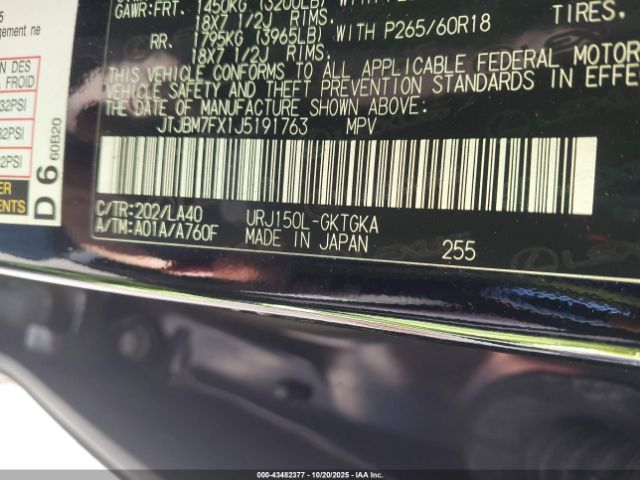 2018 LEXUS GX 460 JTJBM7FX1J5191763 Photo 8