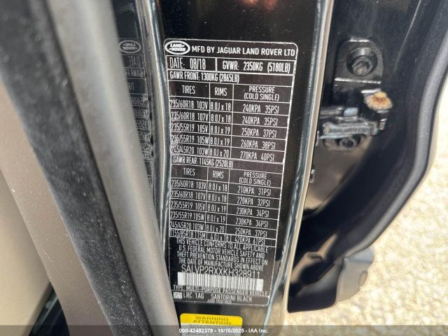 2019 LAND ROVER RANGE ROVER EVOQUE SALVP2RXXKH328911 Photo 8