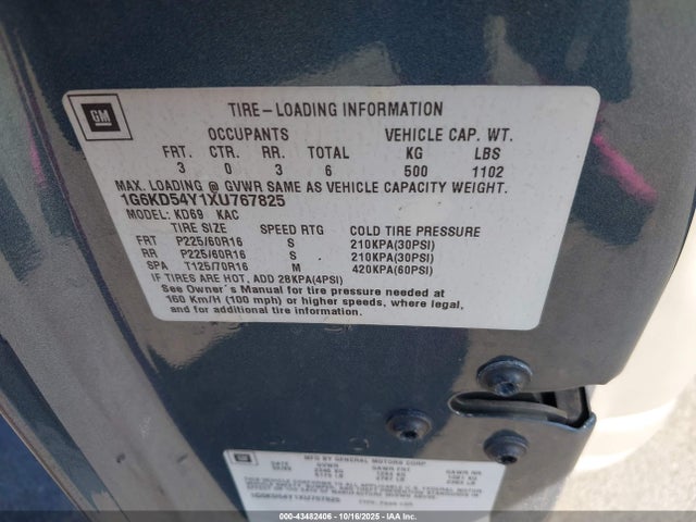 1999 CADILLAC DEVILLE 1G6KD54Y1XU767825 Photo 8