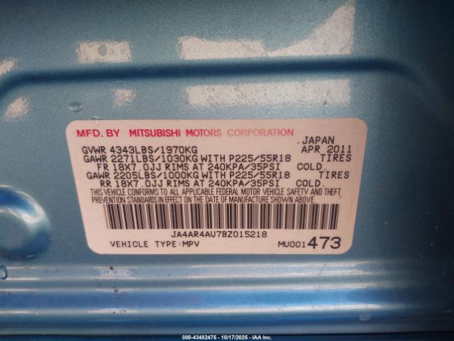 2011 MITSUBISHI OUTLANDER SPORT JA4AR4AU7BZ015218 Photo 8