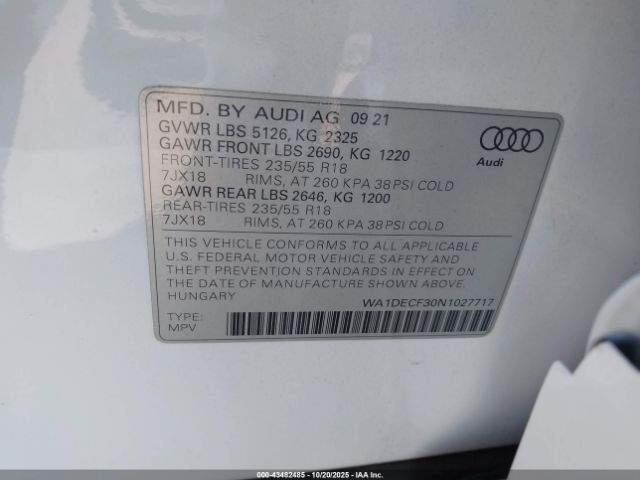 2022 AUDI Q3 WA1DECF30N1027717 Photo 8