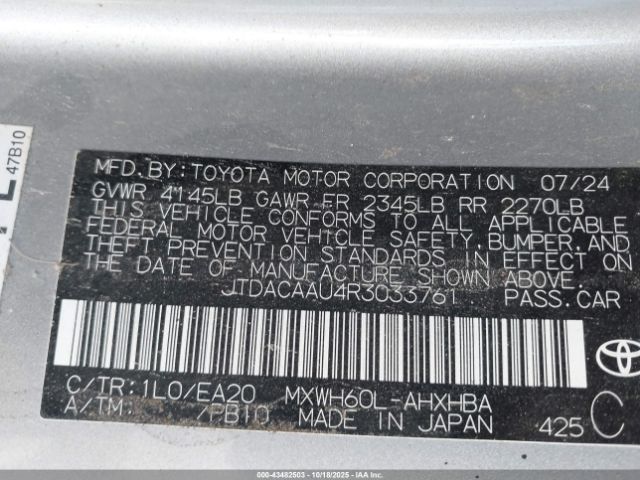 2024 TOYOTA PRIUS JTDACAAU4R3033761 Photo 8