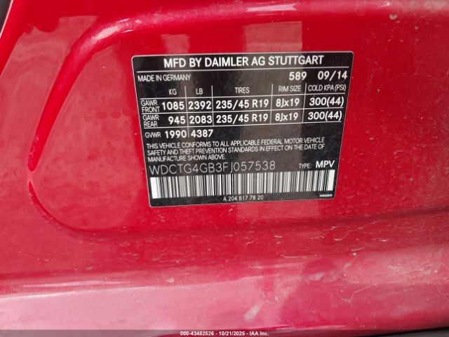 2015 MERCEDES-BENZ GLA 250 WDCTG4GB3FJ057538 Photo 8