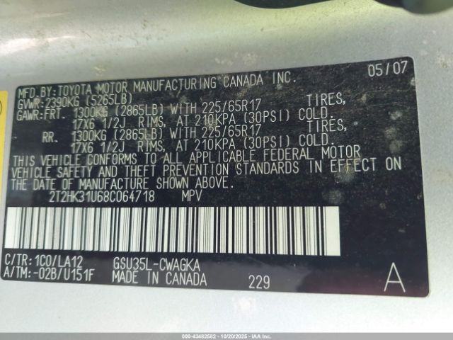 2008 LEXUS RX 350 2T2HK31U68C064718 Photo 8