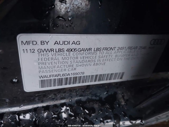 2013 AUDI A4 WAUFFAFL6DA169078 Photo 8