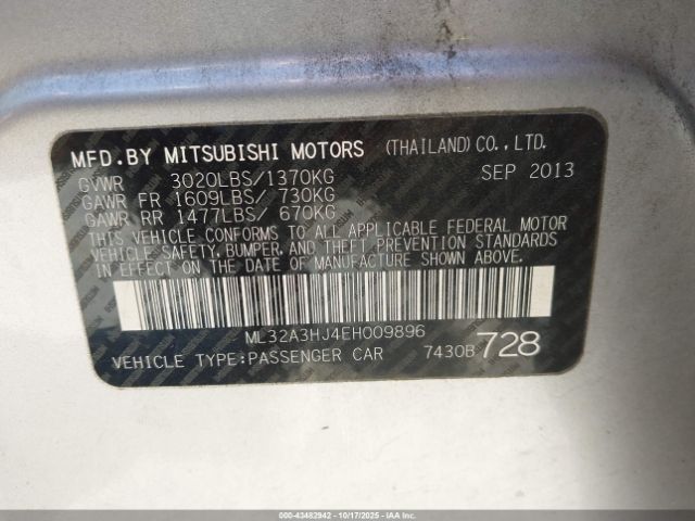 2014 MITSUBISHI MIRAGE ML32A3HJ4EH009896 Photo 8