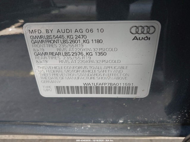 2011 AUDI Q5 WA1LFAFP7BA011591 Photo 8
