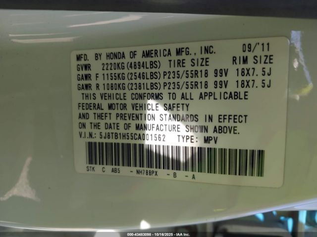 2012 ACURA RDX 5J8TB1H55CA001562 Photo 8