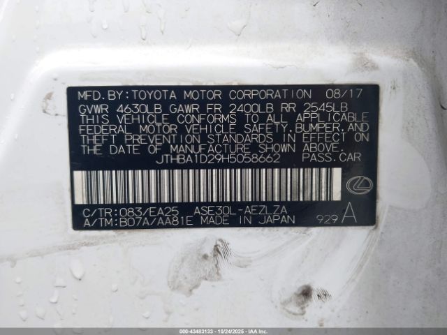 2017 LEXUS IS 200T JTHBA1D29H5058662 Photo 8