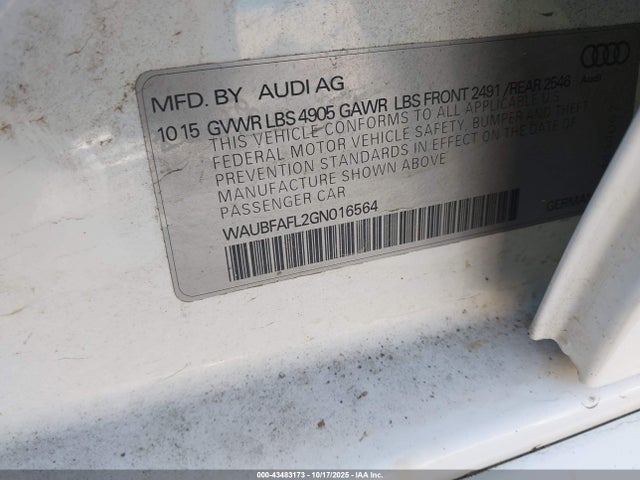 2016 AUDI A4 WAUBFAFL2GN016564 Photo 8