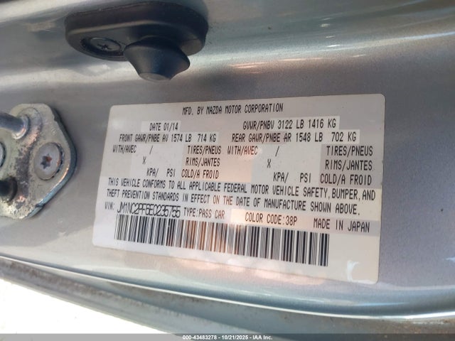 2014 MAZDA MX-5 MIATA JM1NC2PF6E0235755 Photo 8