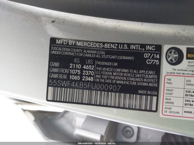 2015 MERCEDES-BENZ C 300 55SWF4KB5FU000907 Photo 8