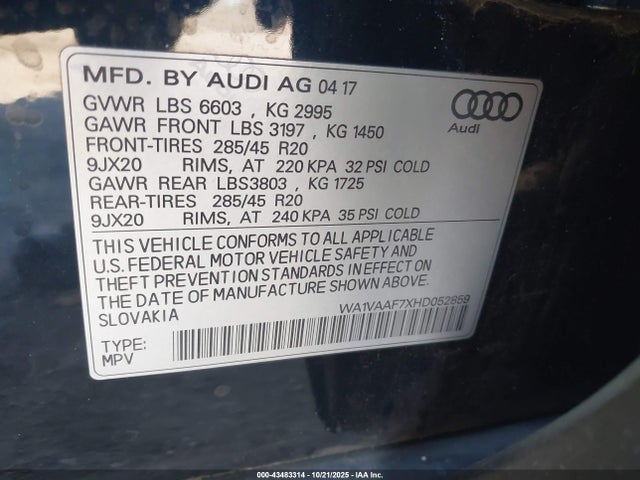 2017 AUDI Q7 WA1VAAF7XHD052859 Photo 8