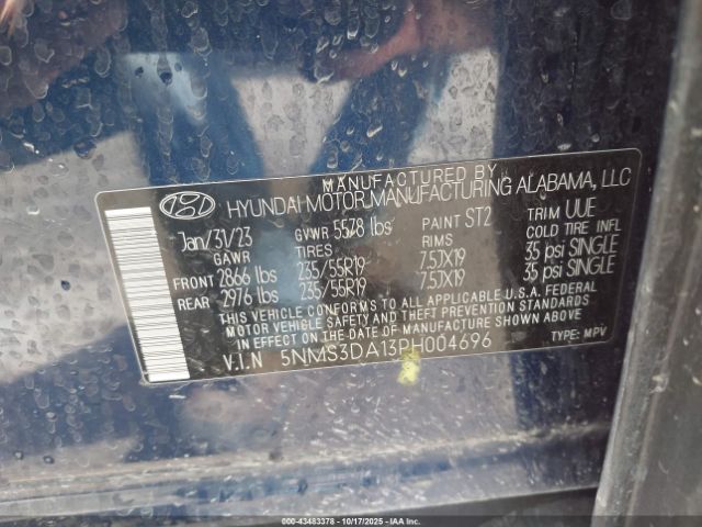 2023 HYUNDAI SANTA FE HYBRID 5NMS3DA13PH004696 Photo 8
