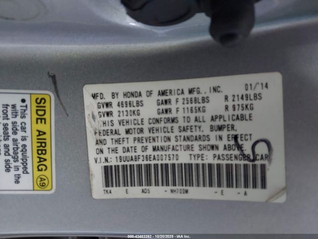 2014 ACURA TL 19UUA8F36EA007570 Photo 8
