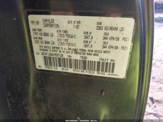 1997 DODGE RAM 1500 3B7HF13Z8VM597128 Photo 8