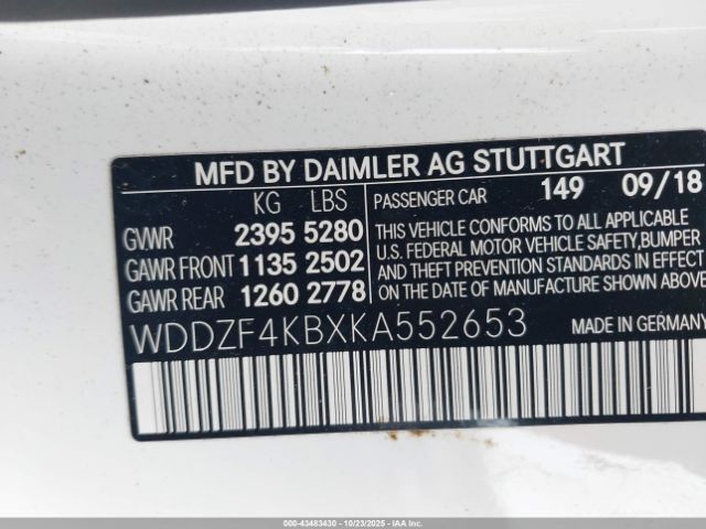 2019 MERCEDES-BENZ E 300 WDDZF4KBXKA552653 Photo 8