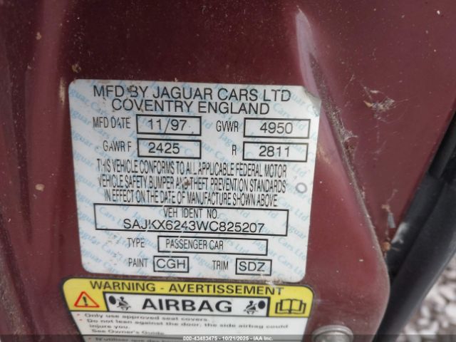 1998 JAGUAR XJ8 SAJKX6243WC825207 Photo 8