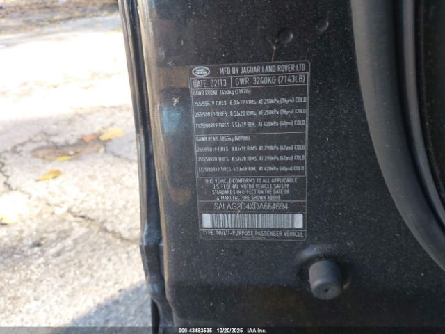 2013 LAND ROVER LR4 SALAG2D4XDA664694 Photo 8
