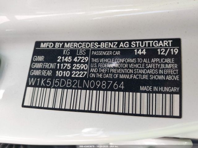 2020 MERCEDES-BENZ AMG CLA 45 W1K5J5DB2LN098764 Photo 8