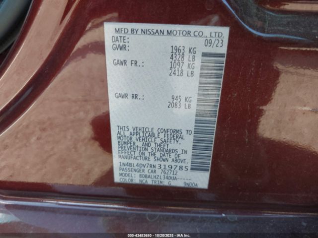 2024 NISSAN ALTIMA 1N4BL4DV7RN319785 Photo 8
