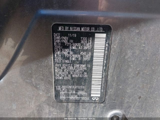 2020 INFINITI QX80 JN8AZ2NF8L9702316 Photo 8