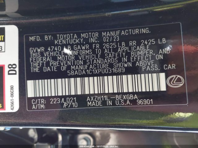 2023 LEXUS ES 300H 58ADA1C1XPU031689 Photo 8