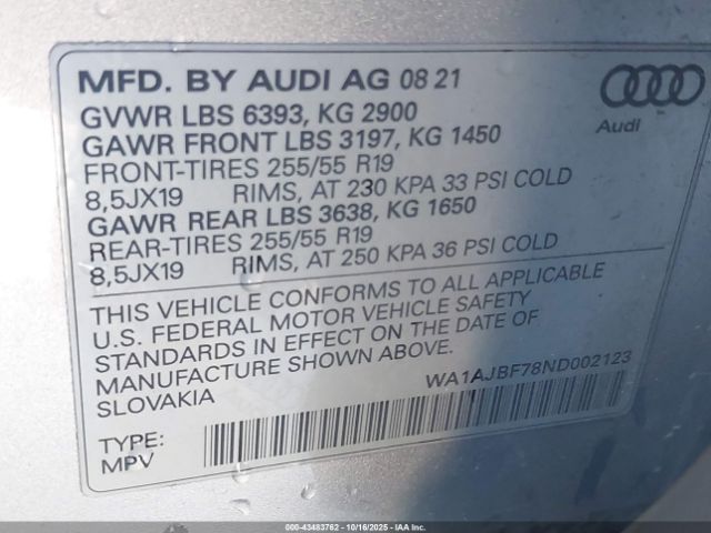 2022 AUDI Q7 WA1AJBF78ND002123 Photo 8