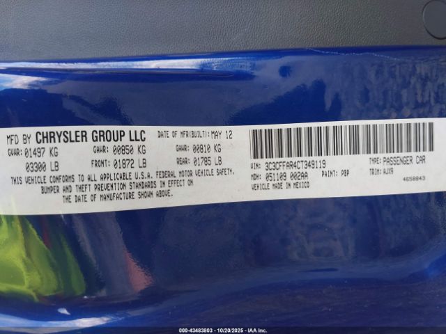 2012 FIAT 500 3C3CFFAR4CT349119 Photo 8