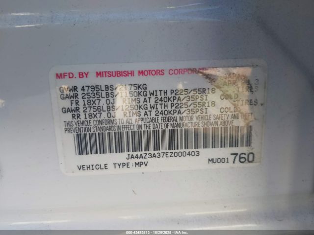 2014 MITSUBISHI OUTLANDER JA4AZ3A37EZ000403 Photo 8